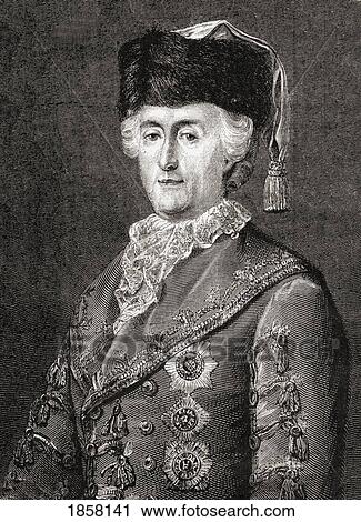 Stock Image - Catherine Ii (The Great) 1729-1796. German Born Empress Of Russia. Engraved By Pannemaker After Viollat. From Histoire De La Revolution Francaise By Louis Blanc.. Fotosearch