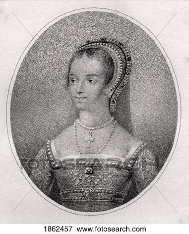 Stock Photo - Catherine Parr Also Spelled Katherine 1512-1548 English Queen Sixth Wife Of EnglandÃƒÆ’Ã¢â‚¬Â S Henry Viii Engraved By Bocquet After Holbein From The Book A Catalogue Of The Royal And Noble Authors Published 1806. Fotosearch