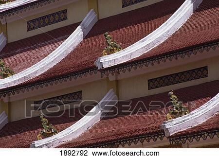 Stock Image - Cau Dai Temple Roof. Fotosearch