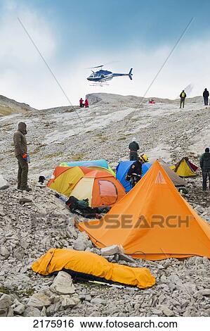 Stock Photograph - Cave Rescue Exercise At Gargantua Cave; Blairmore Alberta Canada. Fotosearch