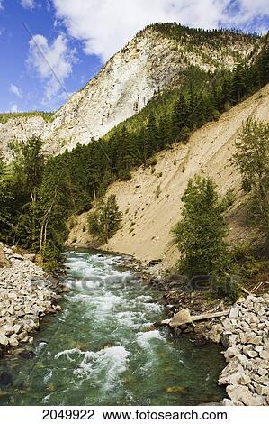 Stock Image - Cayoosh Creek Along Duffey Lake Road, Highway 99, British Columbia. Fotosearch