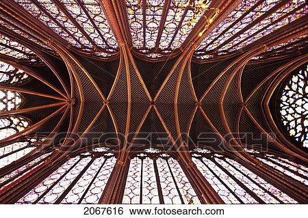 Ceiling And Stained Glass Windows Depicting The Biblical Story Of Mankind, From Creation To His Redemption Through Christ, In The Upper Chapel Of La Sainte-Chapelle, Paris., Ville De Paris, France View Large Photo Image Stock Photograph - Ceiling And Stained Glass Windows Depicting The Biblical Story Of Mankind, From Creation To His Redemption Through Christ, In The Upper Chapel Of La Sainte-Chapelle, Paris., Ville De Paris, France. Fotosearch