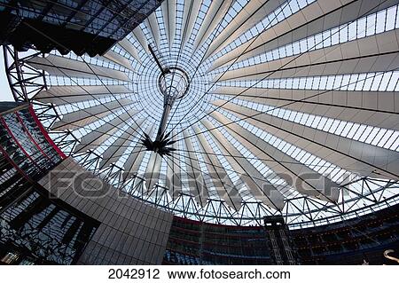 Stock Image - Ceiling Of Sony Center On Potsdamer Platz, Berlin, Germany. Fotosearch