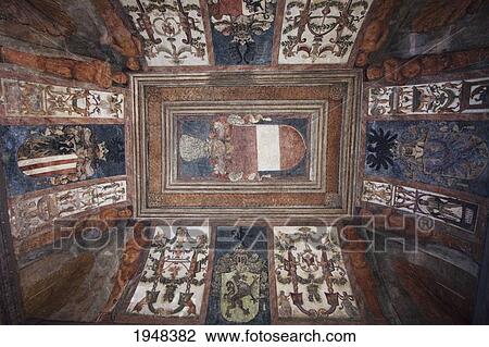 Stock Image - Ceiling of the Schweizer Tor (Swiss Gate) of the Hofburg Imperial Palace, Vienna (Wien), Austria. Fotosearch
