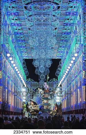 Stock Image - Celebration On Fallas Festival On Calle Cuba; Valencia, Spain. Fotosearch