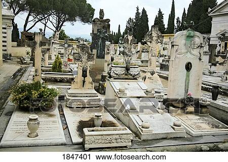 Stock Image - Cemetary; Florence, Tuscany, Italy. Fotosearch