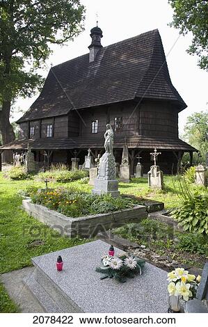 Cemetery & Wooden Church Of St. Leonard, Lipnica Murowana, Malopolska, Poland View Large Photo Image Stock Image - Cemetery & Wooden Church Of St. Leonard, Lipnica Murowana, Malopolska, Poland. Fotosearch