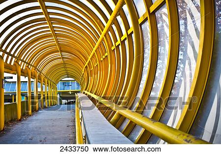 Stock Image - Centennial Pavilion walkway at Vancouver General Hospital; Vancouver, British Columbia, Canada. Fotosearch