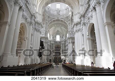 Central Nave At The Theatiner Church, Munich, Bavaria, Germany View Large Photo Image Stock Photo - Central Nave At The Theatiner Church, Munich, Bavaria, Germany. Fotosearch