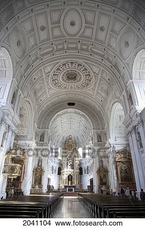 Central Nave Of The St. Michael Church, Munich, Bavaria, Germany View Large Photo Image Picture - Central Nave Of The St. Michael Church, Munich, Bavaria, Germany. Fotosearch