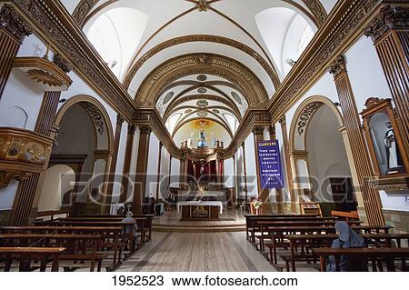 Stock Image - Central nave of the Templo del Hospicio, Cochabamba, Bolivia. Fotosearch