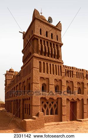 Central Niger, Traditional mud brick mosque from Tahoa Region (Central Niger); Yaama Village View Large Photo Image Stock Image - Central Niger, Traditional mud brick mosque from Tahoa Region (Central Niger); Yaama Village. Fotosearch