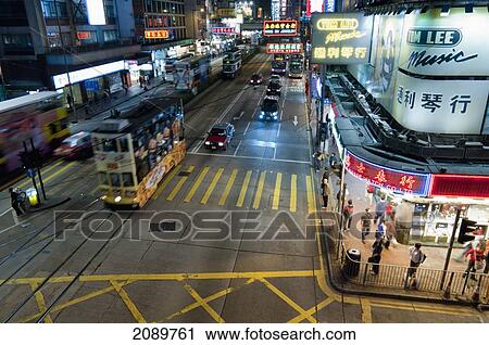 Central Street Scene, Hong Kong View Large Photo Image Stock Image - Central Street Scene, Hong Kong. Fotosearch