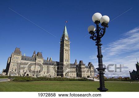 Stock Photo - Centre Block Of The Parliament Buildings, Ottawa, Ontario, Canada. Fotosearch