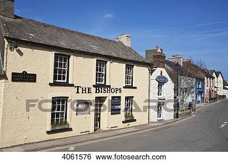 Centre of St. David with The Bishops pub and other colourful shops; St. David, Pembrokeshire, Wales View Large Photo Image Stock Photograph - Centre of St. David with The Bishops pub and other colourful shops; St. David, Pembrokeshire, Wales. Fotosearch