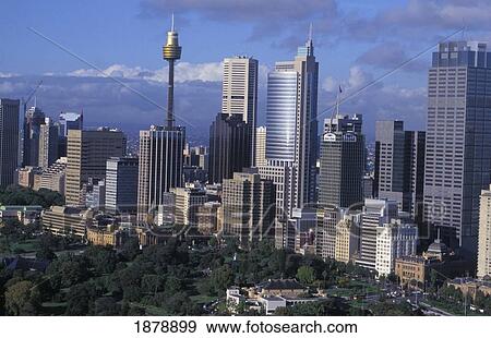 Stock Photo - Centre Point Tower And Sydney Skyline. Fotosearch