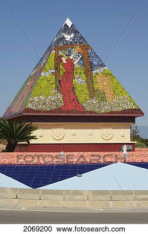 Ceramic Tile On A Pyramid Structure In A Traffic Roundabout; Alaurin De La Torre Malaga Spain View Large Photo Image Stock Image - Ceramic Tile On A Pyramid Structure In A Traffic Roundabout; Alaurin De La Torre Malaga Spain. Fotosearch