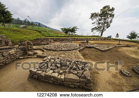 Stock Photo - Ceremonial platform at Candi Cetho, a Javanese-Hindu temple located on the western slope of Mount Lawu, Central Java, Indonesia. Fotosearch