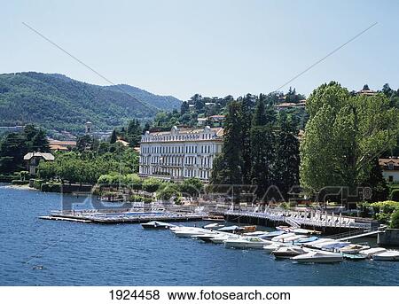 Cernobbio, Grand Hotel Villa D/Este View Large Photo Image Stock Photo - Cernobbio, Grand Hotel Villa D/Este. Fotosearch