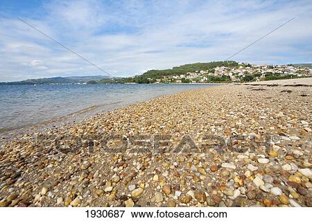 Stock Photo - Cesantes Beach In Ria De Vigo; Ria De Vigo, Spain. Fotosearch