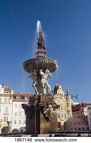Ceske Budejovice, Czech Republic; Samson's Fountain View Large Photo Image Stock Photograph - Ceske Budejovice, Czech Republic; Samson's Fountain. Fotosearch