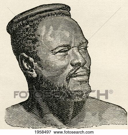 Stock Photo - Cetshwayo Kampande, Circa 1826 To 1884. King Of The Zulu Kingdom From 1872 To 1879 And Their Leader During The Anglo-Zulu War In 1879. From The World's Inhabitants By G. T. Bettany Published 1888.. Fotosearch