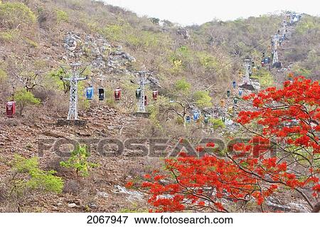 Stock Photo - Chair Lift, Rajgir, Bihar, India. Fotosearch
