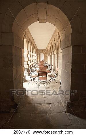 Chairs And Tables In An Outdoor Corridor; Northumberland England View Large Photo Image Stock Image - Chairs And Tables In An Outdoor Corridor; Northumberland England. Fotosearch