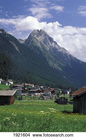 Picture - Chalets And Mountains. Fotosearch