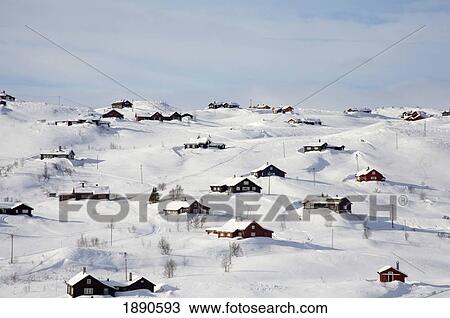 Chalets On Snowy Hill View Large Photo Image Stock Image - Chalets On Snowy Hill. Fotosearch