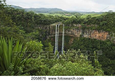 Stock Photograph - Chamarel Waterfalls, Mauritius. Fotosearch