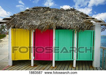 Change Rooms On The Beach Along The Caribbean; Nassau, Bahamas View Large Photo Image Stock Photo - Change Rooms On The Beach Along The Caribbean; Nassau, Bahamas. Fotosearch