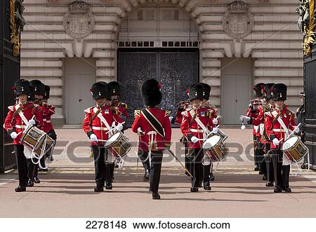 Changing of the guard, Buckingham Palace; London, England View Large Photo Image Stock Photo - Changing of the guard, Buckingham Palace; London, England. Fotosearch