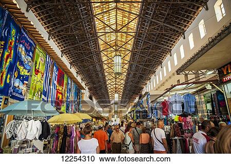 Stock Image - Chania Market; Chania, Crete, Greece. Fotosearch