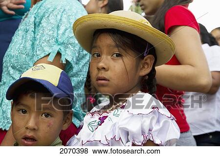 Stock Photo - Chapaca Girl And Boy At The Festivities Of The D. Fotosearch