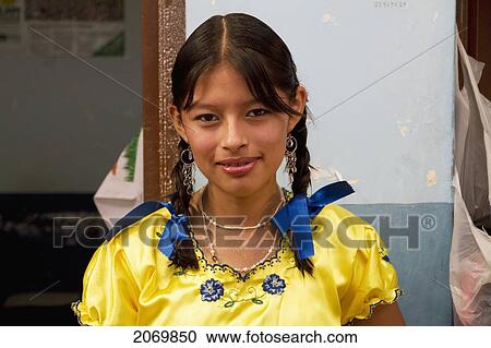 Stock Image - Chapaca Girl At The Jueves De Comadres Market During Carnaval Chapaco, Tarija, Bolivia. Fotosearch