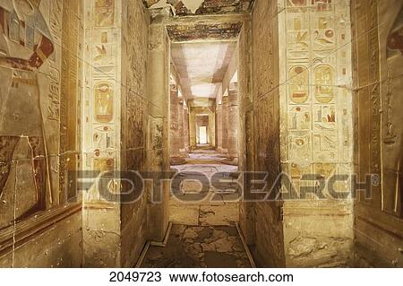 Stock Image - Chapel In The Temple Of Seti I, Abydos, Sohag, Egypt. Fotosearch