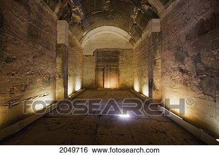Stock Photograph - Chapel In The Temple Of Seti I, Abydos, Sohag, Egypt. Fotosearch
