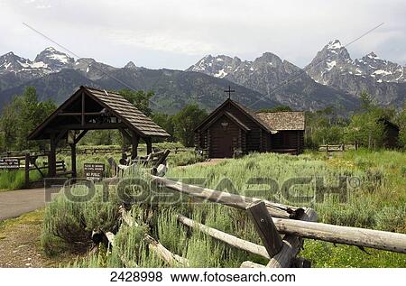 Chapel of the Transfiguration, 1925, built with native lodgepole pine; Jackson, Wyoming, United States of America View Large Photo Image Stock Photo - Chapel of the Transfiguration, 1925, built with native lodgepole pine; Jackson, Wyoming, United States of America. Fotosearch