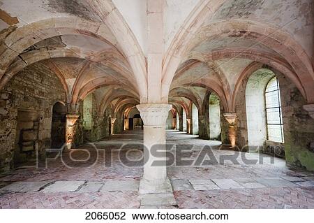 Chapter Room Of The Cistercian Abbey Of Fontenay, Cote D'or, France View Large Photo Image Stock Image - Chapter Room Of The Cistercian Abbey Of Fontenay, Cote D'or, France. Fotosearch
