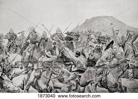 Stock Image - Charge Of The 5Th Lancers At The Battle Of Elandslaagte, 21 October 1899, During The Second Boer War. From The Book South Africa And The Transvaal War By Louis Creswicke, Published 1900. Fotosearch