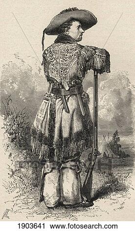Stock Image - Charles H. Utter, Aka Colorado Charlie Born 1838, From Georgetown, Colorado. Early American Trapper, Guide And Prospector, Best Known As A Great Friend And Companion Of Wild Bill Hickock. From El Mundo En La Mano Published 1878.. Fotosearch