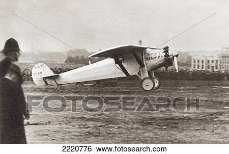 Charles Lindbergh Landing At Croyden, England In 1927 In His Plane Spirit Of St. Louis. From The Story Of 25 Eventful Years In Pictures, Published 1935. View Large Photo Image Stock Photograph - Charles Lindbergh Landing At Croyden, England In 1927 In His Plane Spirit Of St. Louis. From The Story Of 25 Eventful Years In Pictures, Published 1935.. Fotosearch