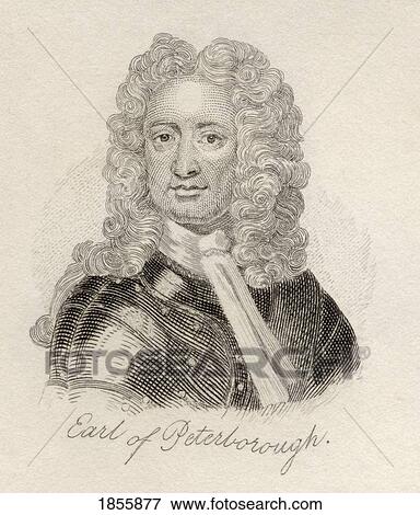 Stock Photo - Charles Mordaunt, 3Rd Earl Of Peterborough And 1St Earl Of Monmouth, 1658 To 1735. English Nobleman And Military Leader. From The Book Crabbs Historical Dictionary Published 1825. Fotosearch