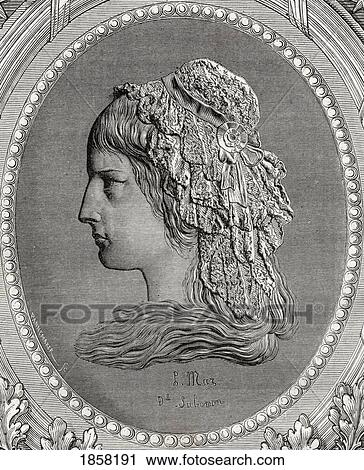 Stock Image - Charlotte Corday, 1768-1798. French Revolutionary Heroine Who Was Guillotined For The Assassination Of Jean Paul Marat In 1793. Engraved By Pannemaker. From Histoire De La Revolution Francaise By Louis Blanc.. Fotosearch