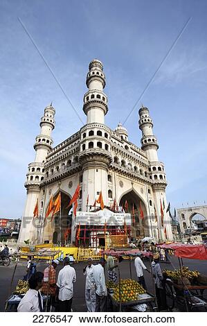 Stock Photo - Charminar Mosque; Hyderabad, Andhra Pradesh, India. Fotosearch