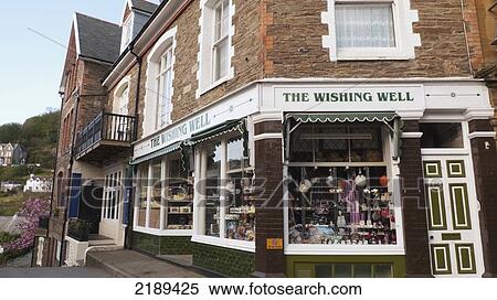 Stock Photography - Charming Shops In Lynmouth, Exmoor, United Kingdom. Fotosearch