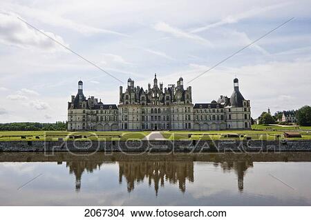 Picture - Chateau De Chambord Reflected In The Cosson River, France. Fotosearch