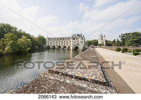 Stock Image - Chateau De Chenonceau On The River Cher, Chenonceau, Indre-Et-Loire, France. Fotosearch