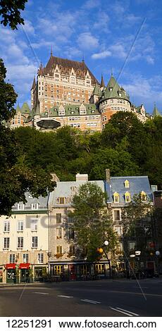 Stock Image - Chateau Frontenac and the lower old city; Quebec City, Quebec, Canada. Fotosearch